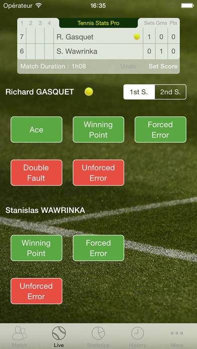 Tennis Stats Pro Capture d'écran de l'application #1