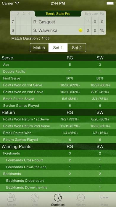 Tennis Stats Pro Capture d'écran de l'application #3
