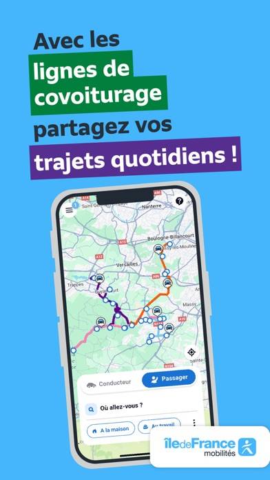 Lignes de covoiturage IDFM capture d'écran