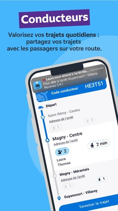 Lignes de covoiturage IDFM Capture d'écran de l'application