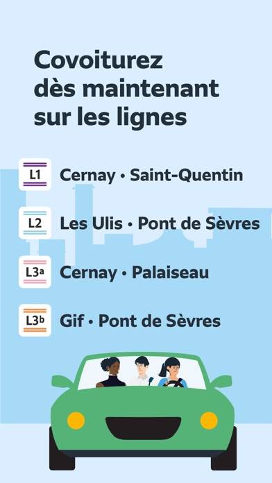 Lignes de covoiturage IDFM Capture d'écran de l'application