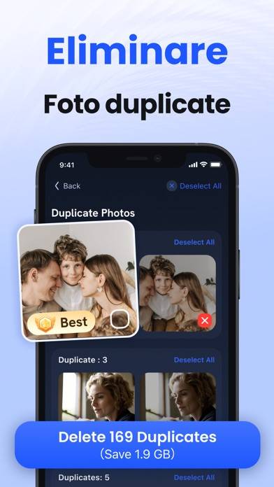 Pulizia Tel: Pulizia App immagine dello schermo