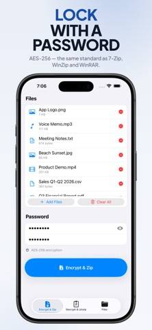 Secure Zip & Unzip captura de pantalla