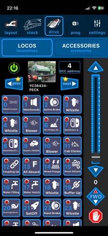 RailRunner DCC WiFi Throttle skärmdump