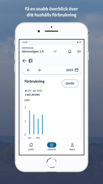 Mitt Tekniska verken App skärmdump
