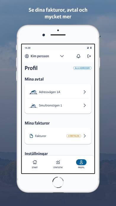 Mitt Tekniska verken App skärmdump