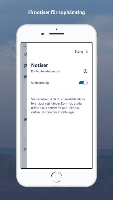 Mitt Tekniska verken App skärmdump