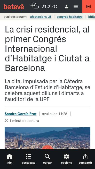 Betevé Captura de pantalla de la aplicación