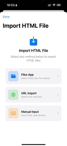 HTMLViewer Pro plus Captura de pantalla de la aplicación