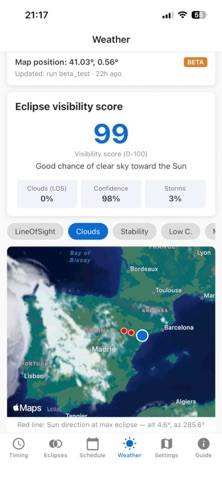 Eclipse Countdown Schermata dell'app