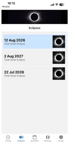 Eclipse Countdown Schermata dell'app