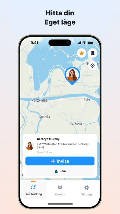 Tefon-Tracker, Famili standort App-Screenshot
