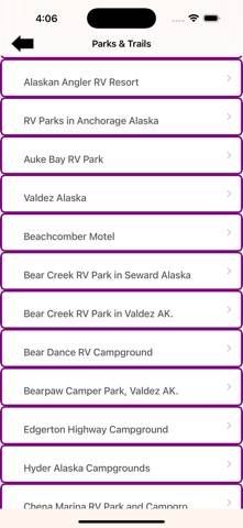Great Alaska State parks App screenshot