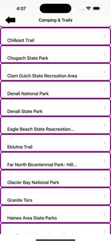 Great Alaska State parks App screenshot