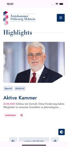 Ärztekammer Schleswig-Holstein Bildschirmfoto