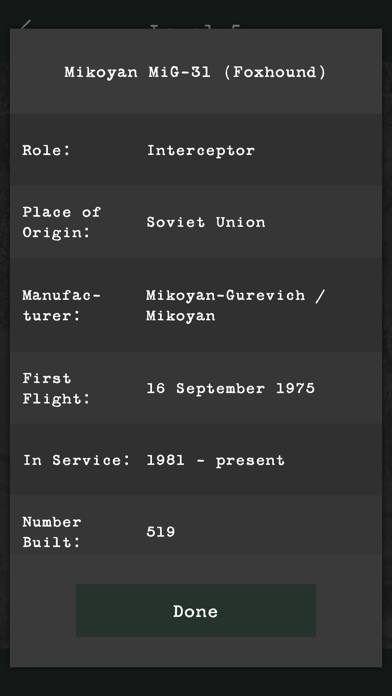 Military Aircraft Lineup Spiel-Screenshot