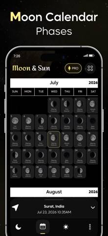 Moon Phase Finder : Lunar Info Captura de pantalla de la aplicación