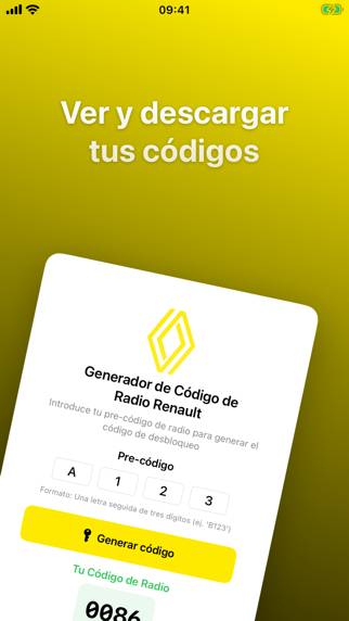 Radio Code: Desbloqueo Renault captura de pantalla