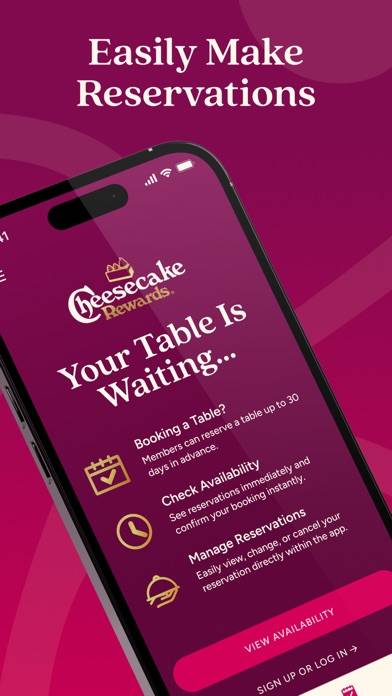 The Cheesecake Factory App screenshot