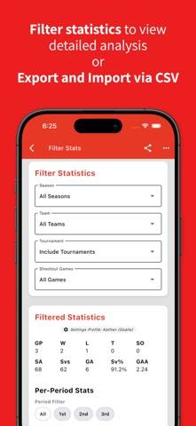 My Goalie Stats App screenshot