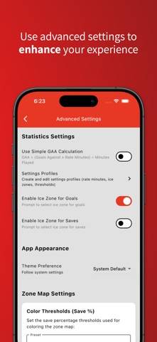 My Goalie Stats App screenshot