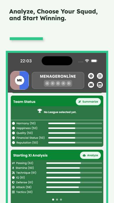 MenagerOnline: Football captura de pantalla del juego