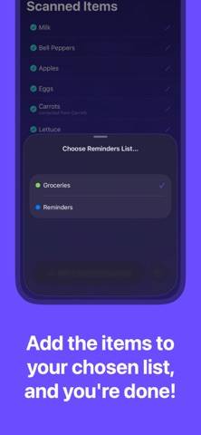 Listo – Scan Grocery Lists Captura de pantalla de la aplicación