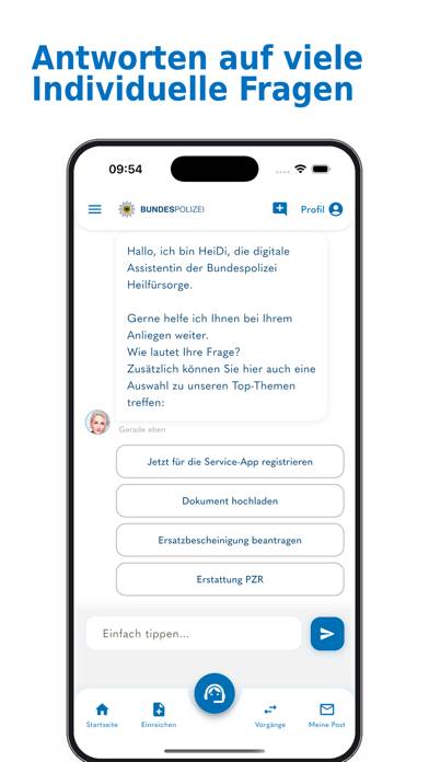 Bundespolizei HFS Service App-Screenshot