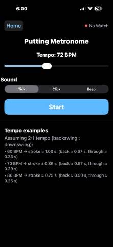 KinetIQ Putting Trainer App screenshot