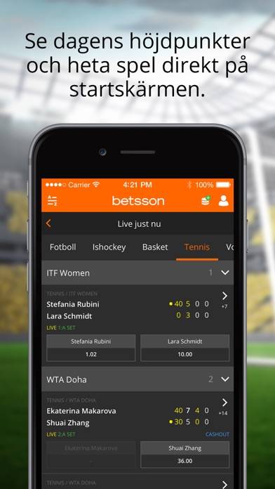 Betsson Casinospel och sport App skärmdump #2