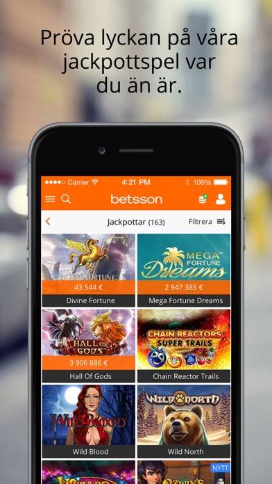 Betsson Casinospel och sport App skärmdump #3