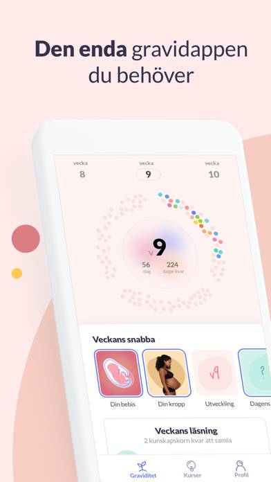 Gravidresan App skärmdump