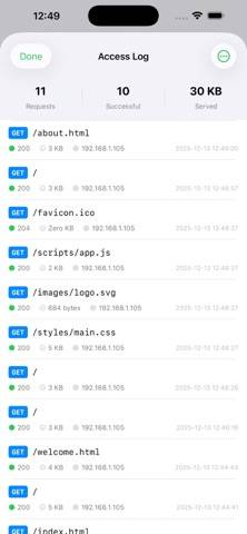 MicroServer Capture d'écran de l'application