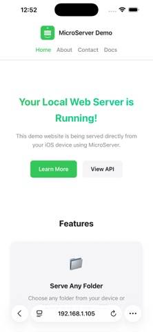 MicroServer Capture d'écran de l'application