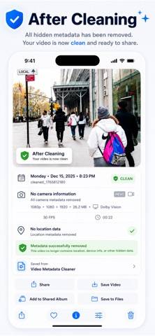 Video Metadata Cleaner App skärmdump