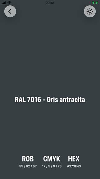 Paleta RAL Captura de pantalla de la aplicación