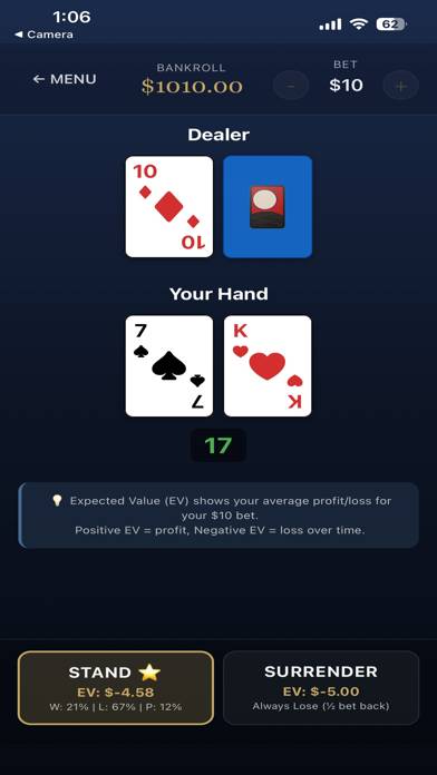 Blackjack Card Counter Pro game screenshot