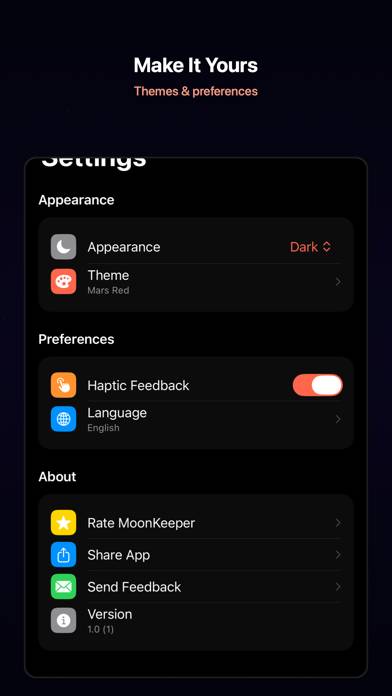 Moon Phase Keeper App screenshot