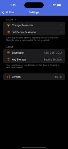 SecurePad Media Vault App skärmdump