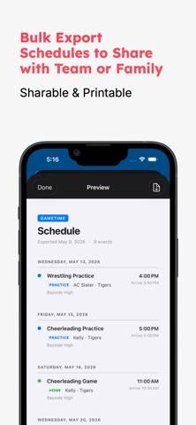 Game Time – Sports Calendar App screenshot