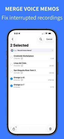 Combine Voice Memos + skärmdump