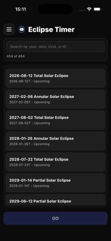 Eclipse Timer Capture d'écran de l'application