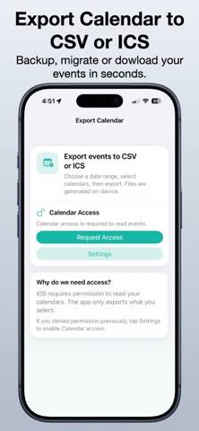 Export Calendar - CSV & ICS