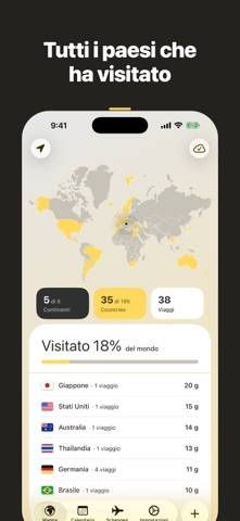 Countries: Paesi visitati immagine dello schermo