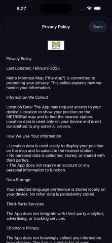 Metro Montreal Map App screenshot