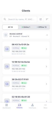 OpenWRT Manager Captura de pantalla de la aplicación
