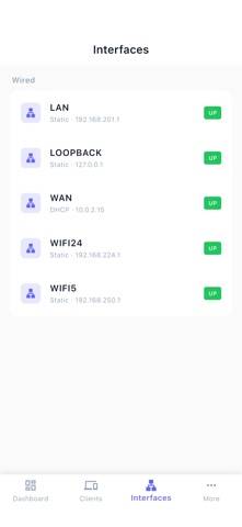 OpenWRT Manager Captura de pantalla de la aplicación