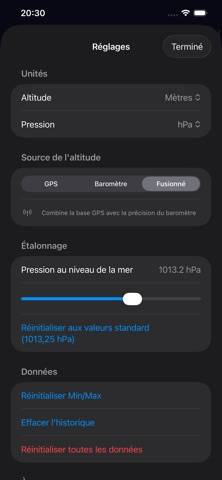 Altimètre Pro : GPS, Baromètre Capture d'écran de l'application