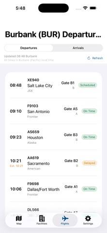 Hollywood Burbank BUR Airport screenshot