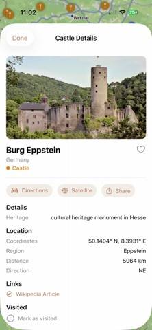 CastleMap App-Screenshot